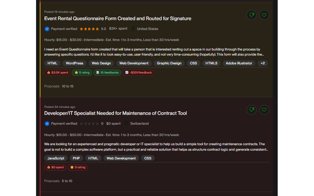Upwork Job Insights — Freelancer Extension